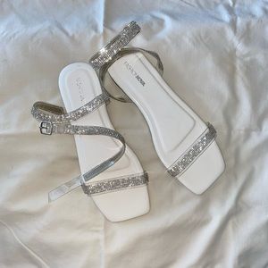Fashionnova White Sparkle Sandals